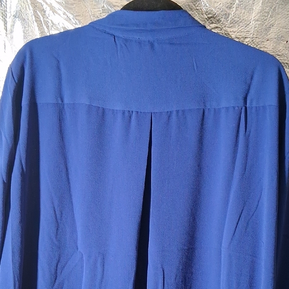 Blue Button-Up Blouse - Picture 6 of 6